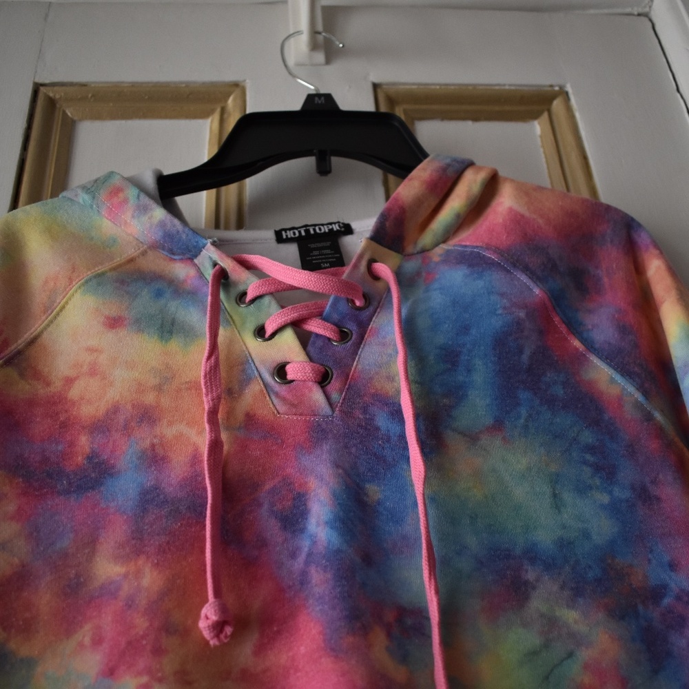 HOT TOPIC Lace-up Tie Dye girl's Hoodie S